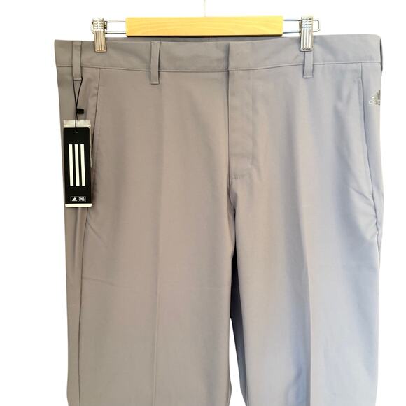 Adidas Men’s Golf Pants 36x32 Gray Stretch Flat Front NWT - Picture 2 of 8